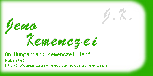 jeno kemenczei business card