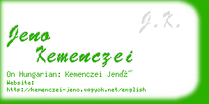 jeno kemenczei business card